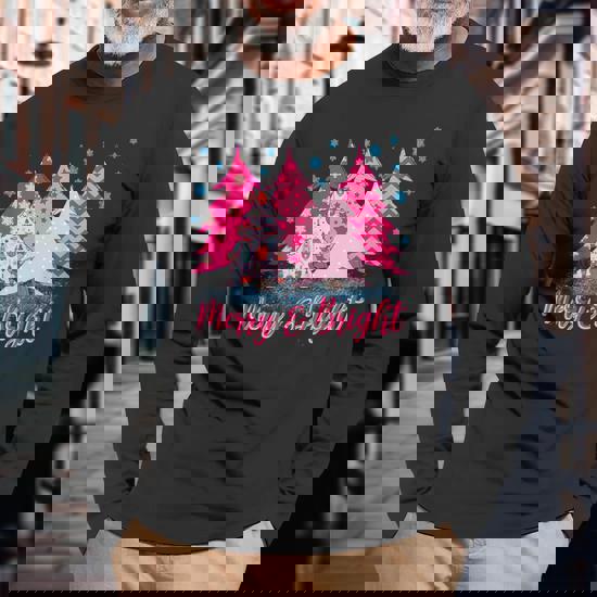 Womens Tshirt Womens Long Sleeve Merry Christmas T-Shirts