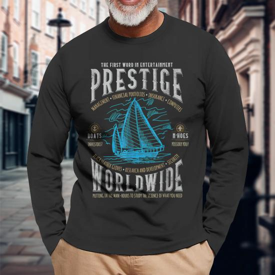 Sailing Shirt - Vintage Retro Sail Boat Long Sleeve T-Shirt adult X-Large / Black
