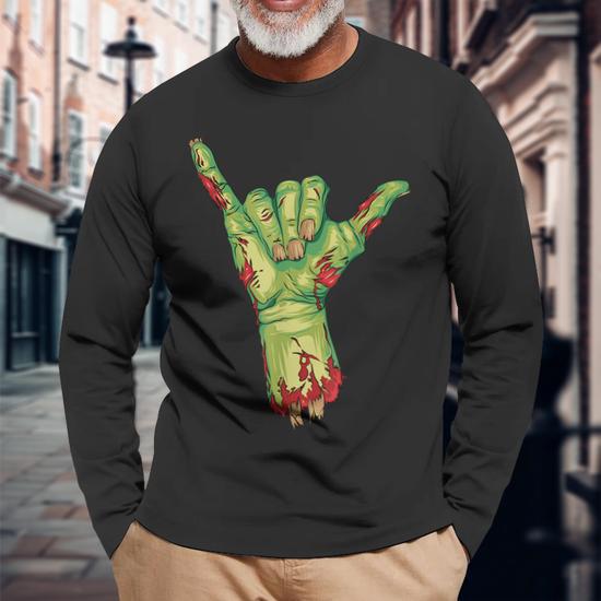 Shaka Hand Cute Hunting Surfer Zombie Hawaii Long Sleeve T-Shirt T