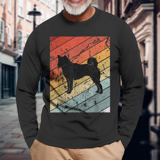 Vintage Shiba Inu Dog Lover Gift Retro Shiba Inu Men Women Long Sleeve T shirt Graphic Print Unisex Seseable UK