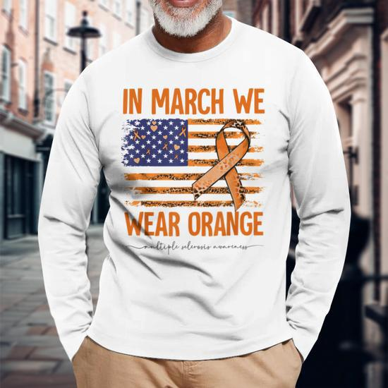 MS Awareness , Multiple Sclerosis, orange ribbon' Men's T-Shirt