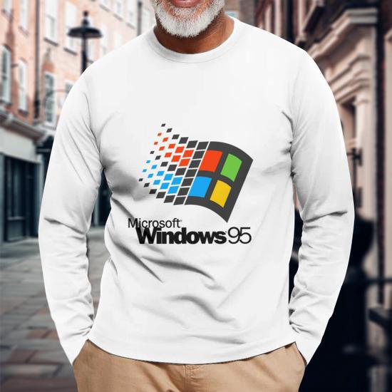 Windows 95 Shirt Men Women Long Sleeve T-Shirt T-shirt Graphic