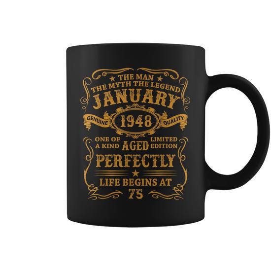 January 1948 The Man Myth Legend 75 Year Old Birthday Gifts Coffee Mug -  Seseable