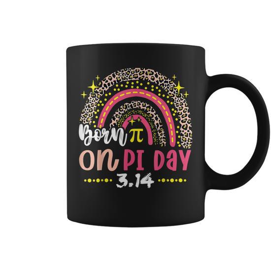 Leopard Rainbow Born on Pi Day Birthday Women Girls Kids Women Coffee Mug