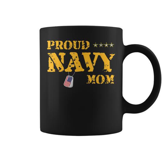 Proud US Navy Mom American Military Family Mother Gift Coffee Mug