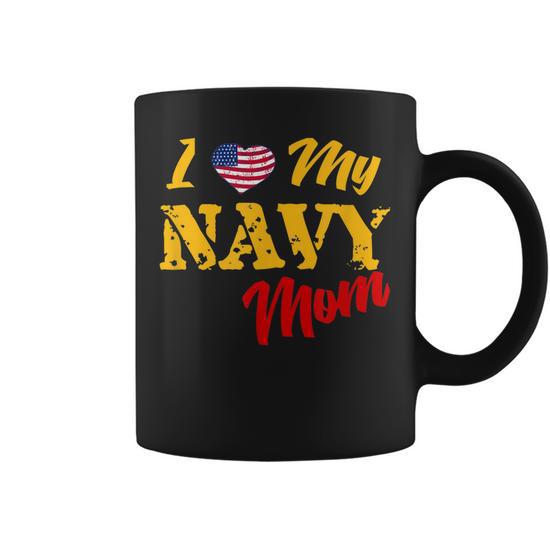 Proud US Navy Mom American Military Family Son Daughter Coffee Mug