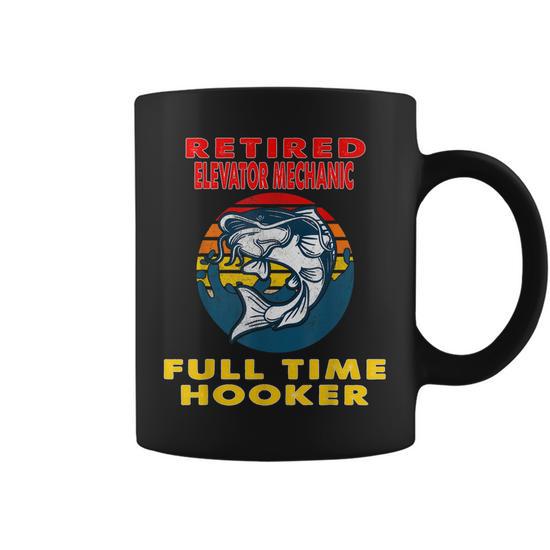 Full Time Dad Part Time Hooker Funny Fathers Day Fishing Coffee Mug