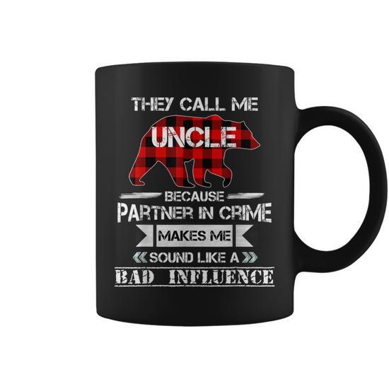 They Call Me Uncle Bear Red Plaid Matching Pajama Family Coffee Mug