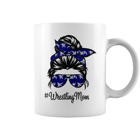 Women's Wrestling Mom Life Mothers Day Messy Bun Coffee Mug