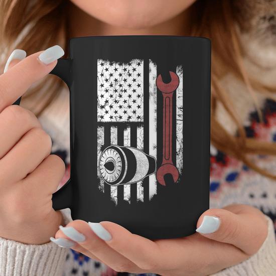 Aircraft Mechanic Maintenance Flag America T Coffee Mug - Seseable