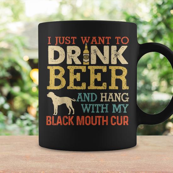 Black Mouth Cur Dad Drink Beer Hang With Dog Funny Vintage Coffee Mug Seseable UK