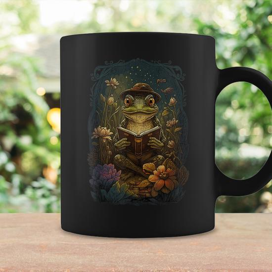 Cute Cottagecore Floral Frog Aesthetic Girls Women Graphic Coffee