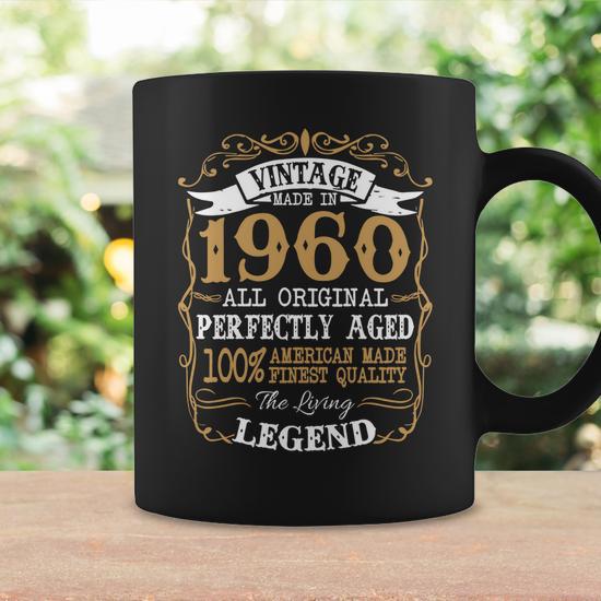 Vintage Made In 1960 All Original Perfectly Aged 100 Percent American Made  Finest Quality The Living Legend Coffee Mug - Thegiftio