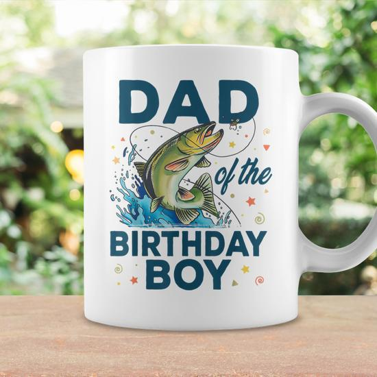 Dad Of The Birthday Boy Fishing Birthday Bass Fish Bday Coffee Mug