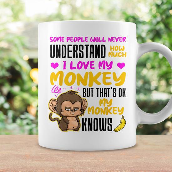Sottobicchiere Lucido Quadrato 9x9 Cm | Design "All You Need Is Love And A Monkey" | MDF Rigido | Simpatica Idea Regalo