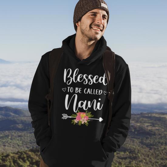 Blessed To Be Called Nani Women Flower Decor Grandma Hoodie Seseable UK