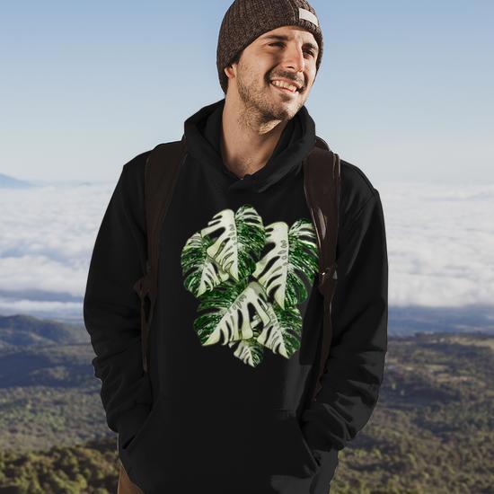 Monstera Deliciosa Indoor House Plant Lover Men Hoodie Graphic Print Hooded Sweatshirt | Seseable