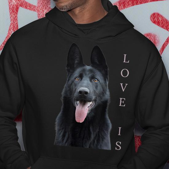 Black German Shepherd Shepard Dog Mom Dad Love Hoodie Mazezy UK