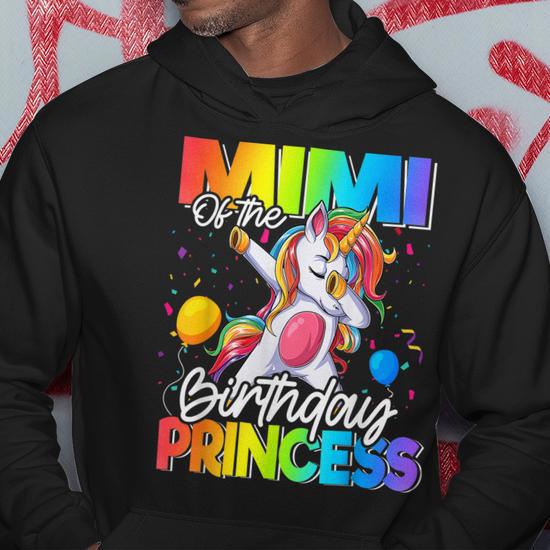 Mimi Of The Birthday Princess Dabbing Unicorn Men Hoodie Thegiftio UK