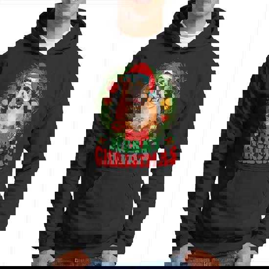 Merry Christmas Boxer Santa Hat Dog Lovers Ugly Sweater Xmas Men Hoodie Thegiftio UK