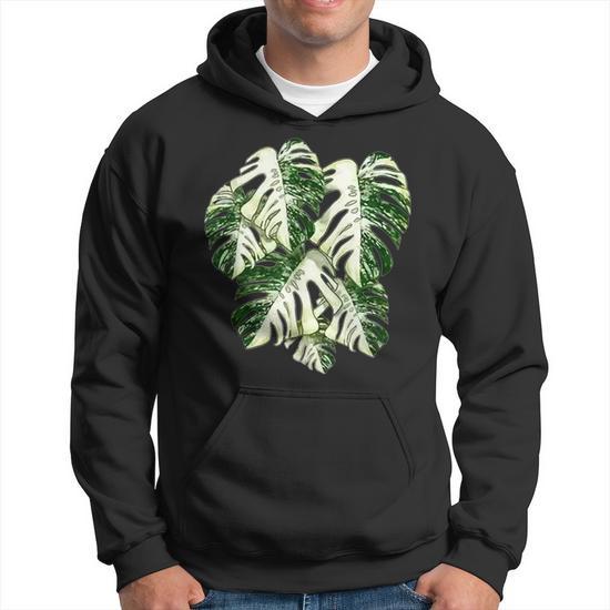 Monstera Deliciosa Indoor House Plant Lover Men Hoodie Graphic Print Hooded Sweatshirt | Seseable