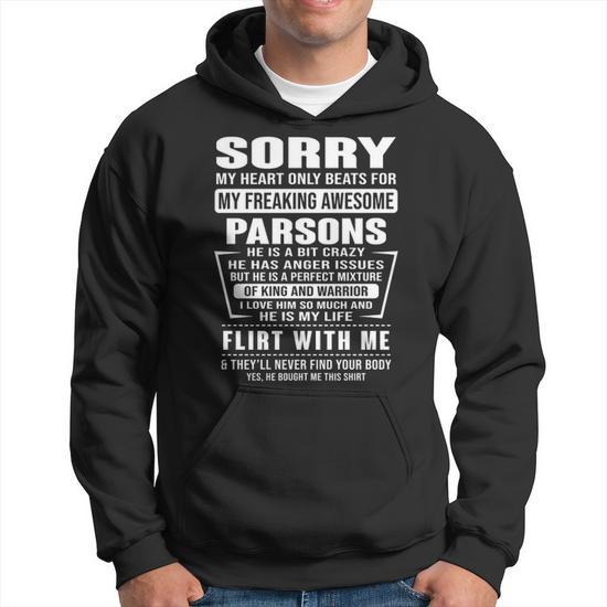 Parsons Name Gift Sorry My Heartly Beats For Parsons Hoodie Seseable UK