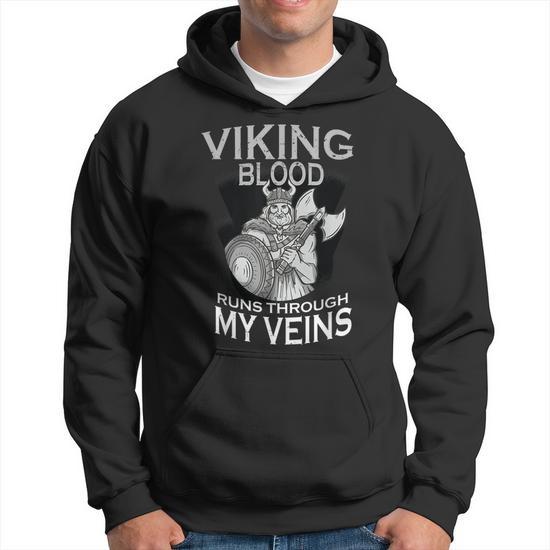 Viking Blood Runs 2024 Through My Veins Hoodie