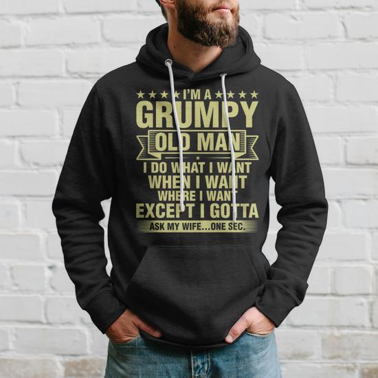 Grumpy Old Man Handle With Care Funny Grandpa Mens Aging Hoodie Thegiftio UK