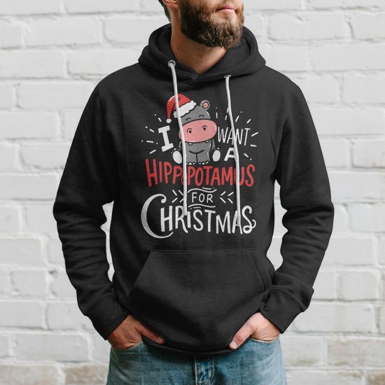 "I Want A Hippopotamus For Christmas" T-Shirt For Women – 100% Cotton, Crew Neck, USA Made