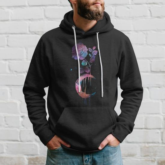 Occult Vintage Moon Rose Witchcraft Occult Witch Gothic Men Hoodie Thegiftio