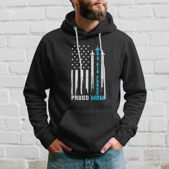 Proud Us Air Force Mom America Flag Mother Day Men Hoodie Thegiftio UK