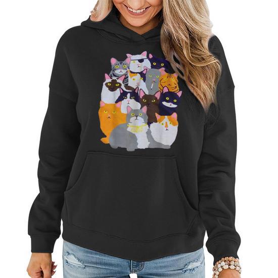 Vintage Y2k Enjoi Cat Gang Cute Mother Of Cats Catmom Catdad Women Hoodie Mazezy UK