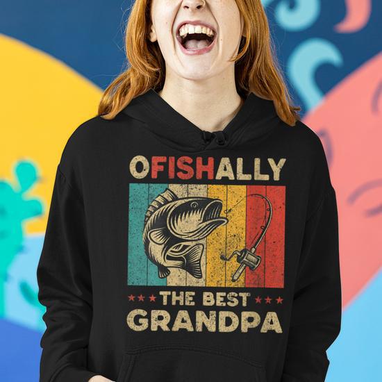 Womens Fathers Day Funny Fishing Ofishally The Best Grandpa Women Hoodie Thegiftio UK