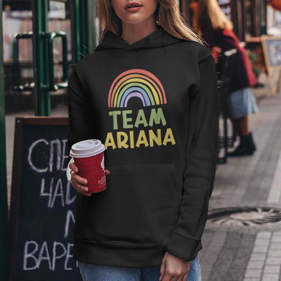 Happy Colorful Team Ariana Rainbow Pride Green Yellow Women Hoodie