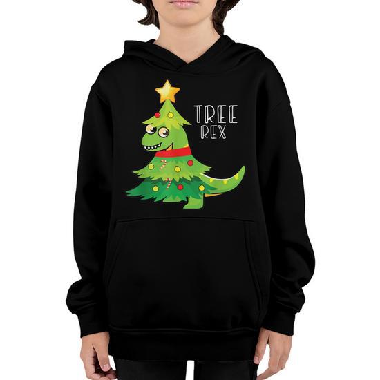 Christmas Dinosaur Tree Rex Pajamas Men Boys Kids Xmas Gifts V2 Youth Hoodie Thegiftio UK