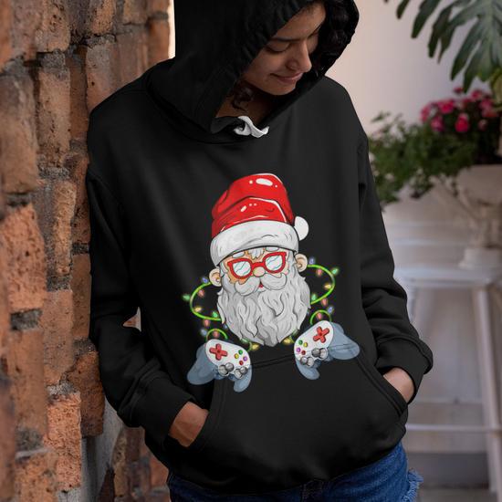 Boys Christmas Santa Xmas Gamer Kids Men Christmas Youth Hoodie Thegiftio UK