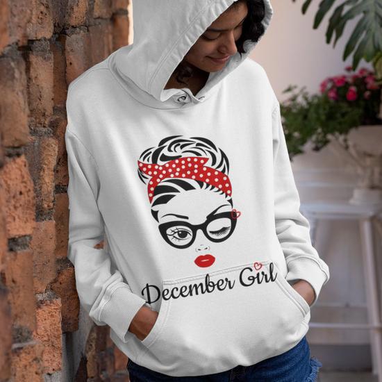 Women December Girl Birthday For Women Girl Born December Youth Hoodie Thegiftio UK