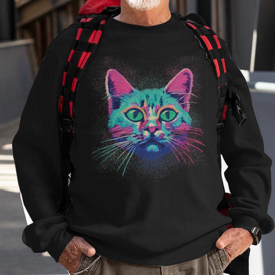 Mens cat sweatshirt best sale