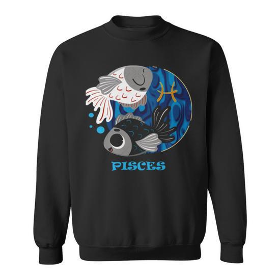 Fish Zodiac Sign Pisces Sweatshirt Mazezy