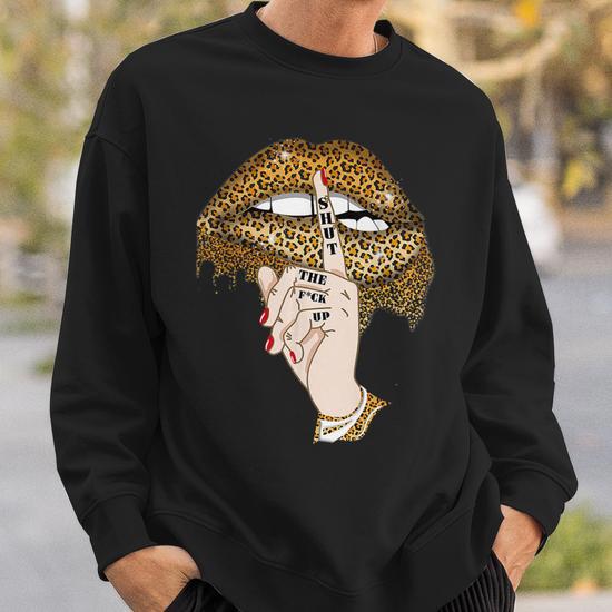 Leopard best sale lips sweatshirt