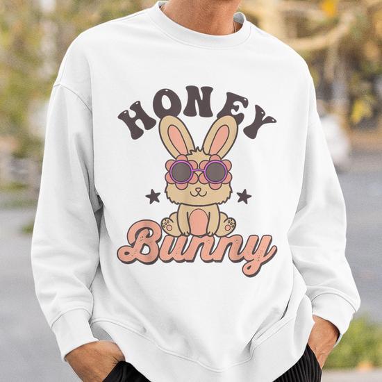 Easter Retro Groovy Honey Bunny Women Vintage Easter Sweatshirt Thegiftio