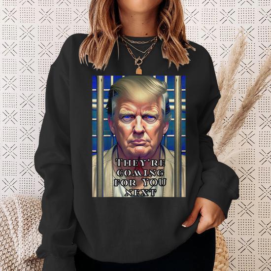 Donald Trump Indicted Lock Him Up Jail Free Trump Sweatshirt Mazezy UK