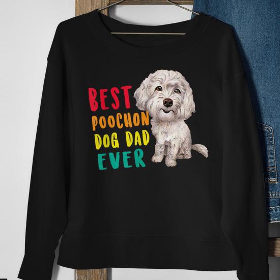 Best Poochon Dog Dad Ever Fathers Day Funny Cute Gift For Mens Sweatshirt Mazezy CA