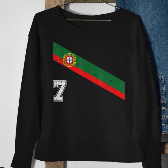 Portugal Soccer Number 7 Portugese Football Sports Lover Fan Men Women Sweatshirt Graphic Print Unisex Seseable UK