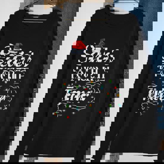 Santa's Favorite Teacher Santa Hat Christmas Light Tshirt Santa's Favorite Teacher Santa Hat Christmas Light Tshirt