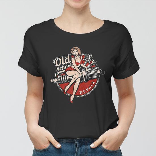 Hot Rod Art Retro Vintage Classic Car Rockabilly Old School Women