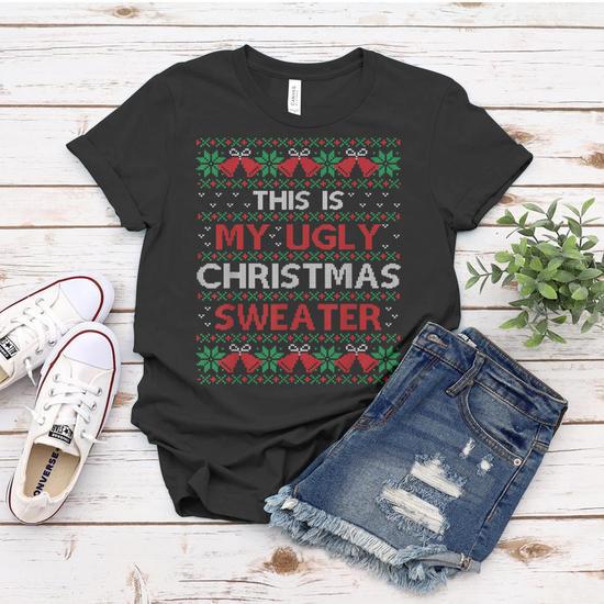 This Is My Ugly Sweater Funny Christmas Women T shirt Thegiftio UK