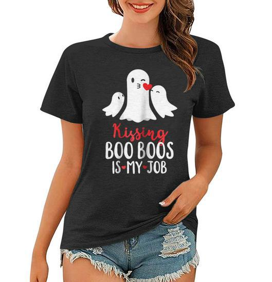 Kissing Boo Boos Is My Job Mom Halloween Gift for Women's Women T-Shirt