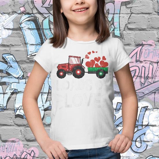 Kids Loads Of Love Tractor Cute Valentines Day Truck Kids Boys Youth T shirt Seseable UK