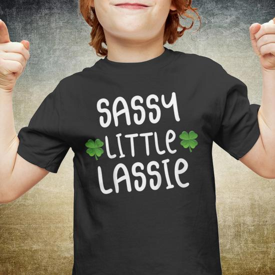 Sassy Little Lassie Girls Graphic Shirt, St. Patricks Day Shirt